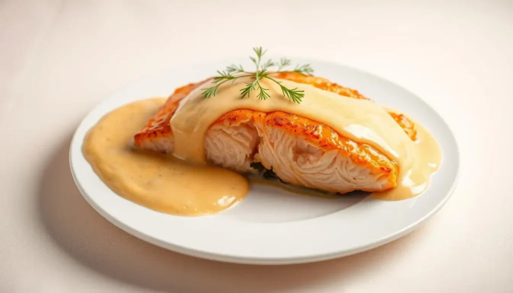 baked salmon with creamy sauce