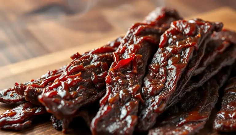 Homemade teriyaki jerky, the delicious result of a teriyaki jerky recipe.